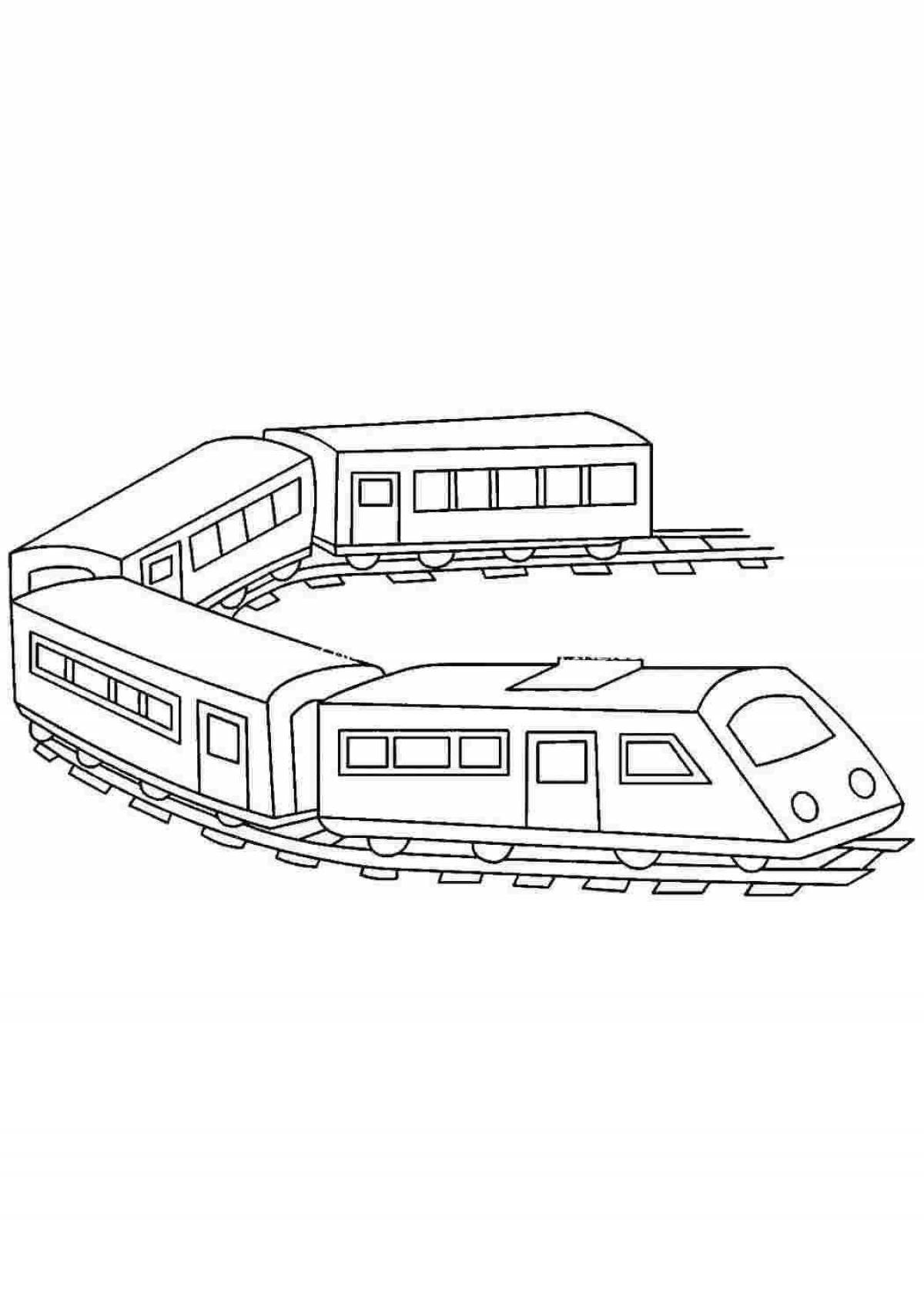 Fun coloring train for kids