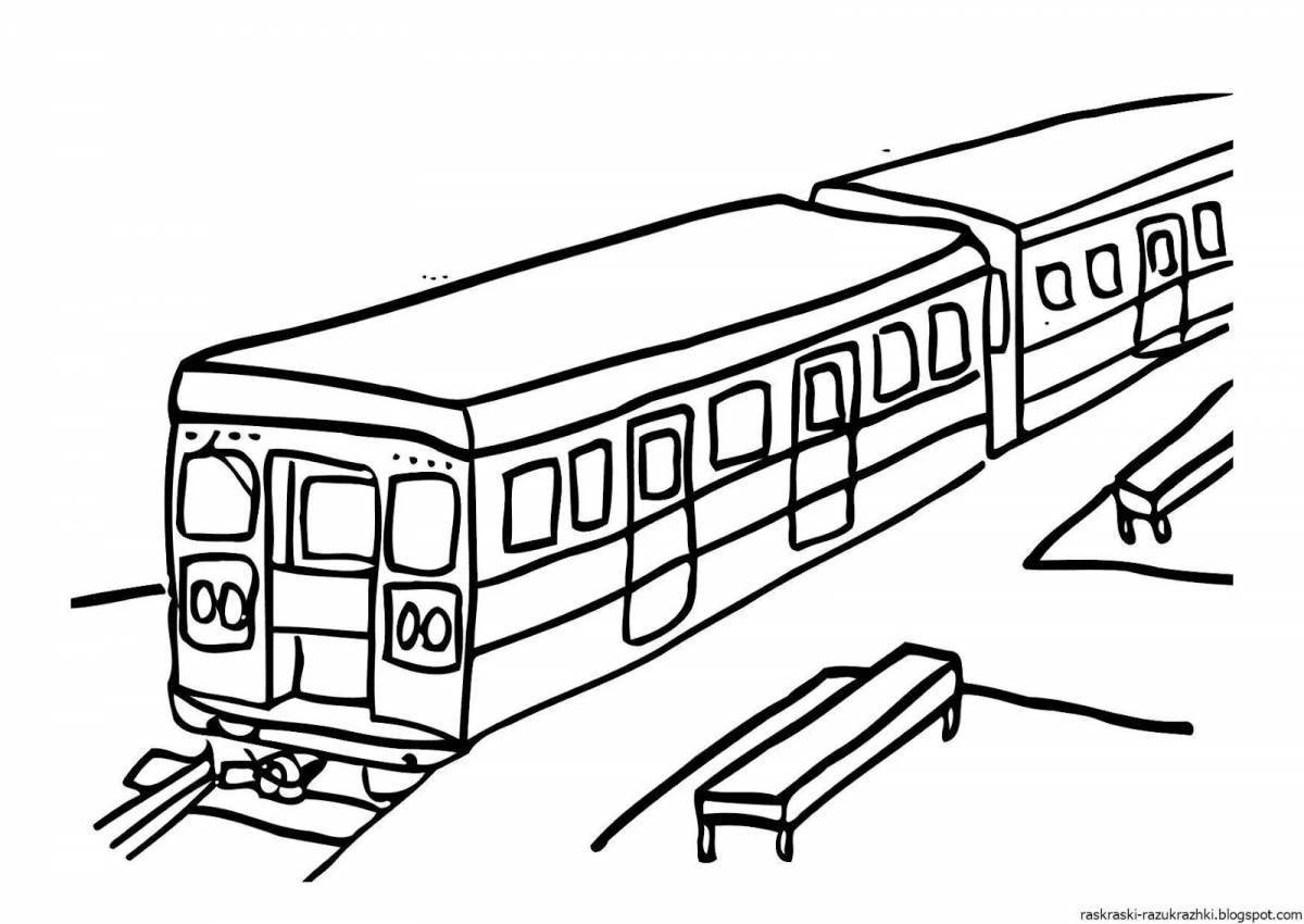 Fun train coloring for babies