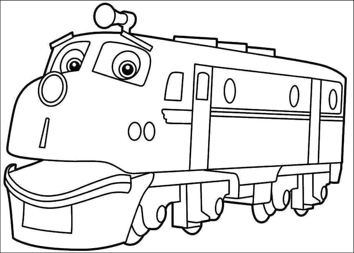 Fun train coloring book for preschoolers