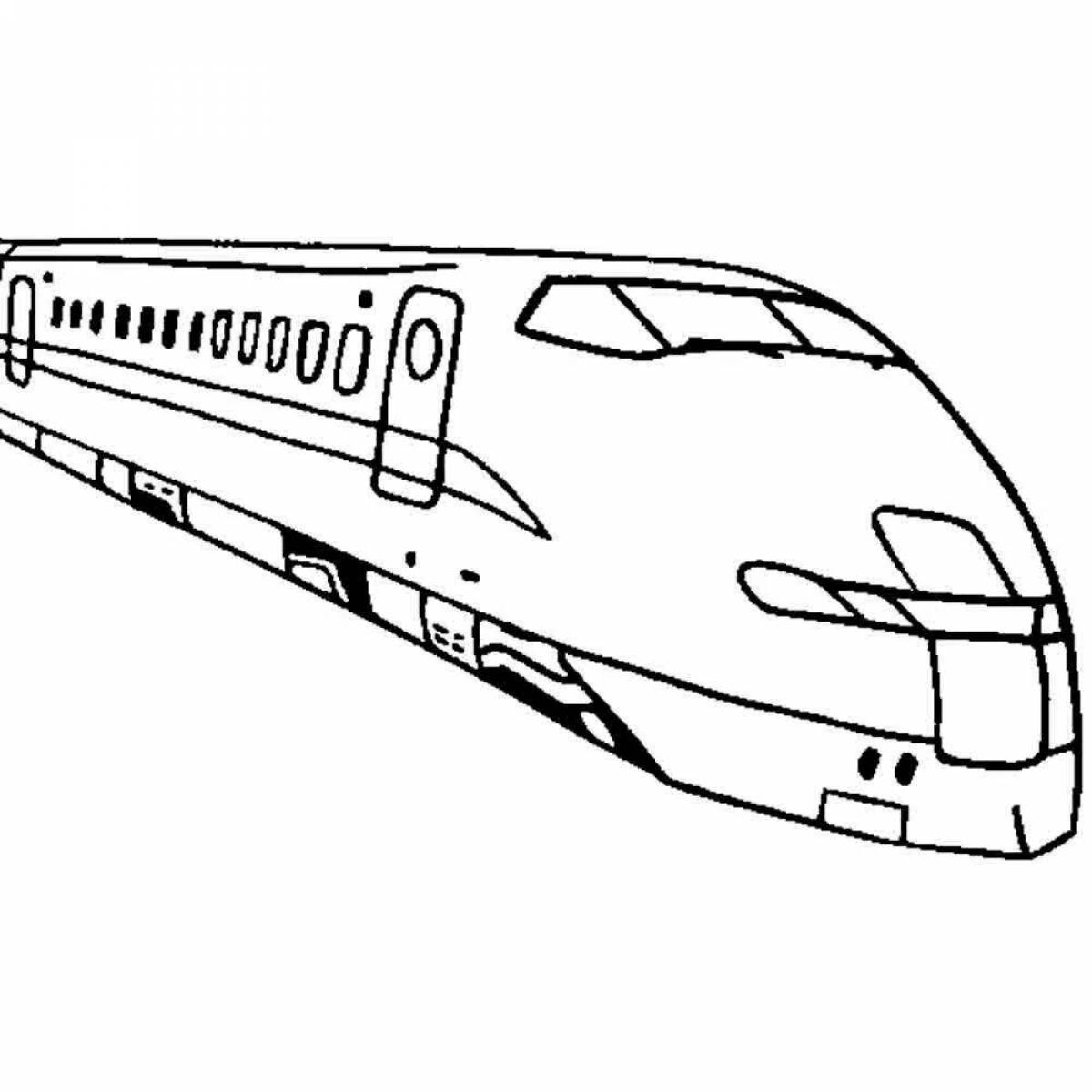 Анимированная страница раскраски поезда для малышей