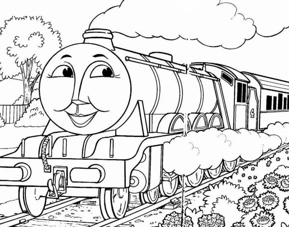 A fun train coloring book for teens