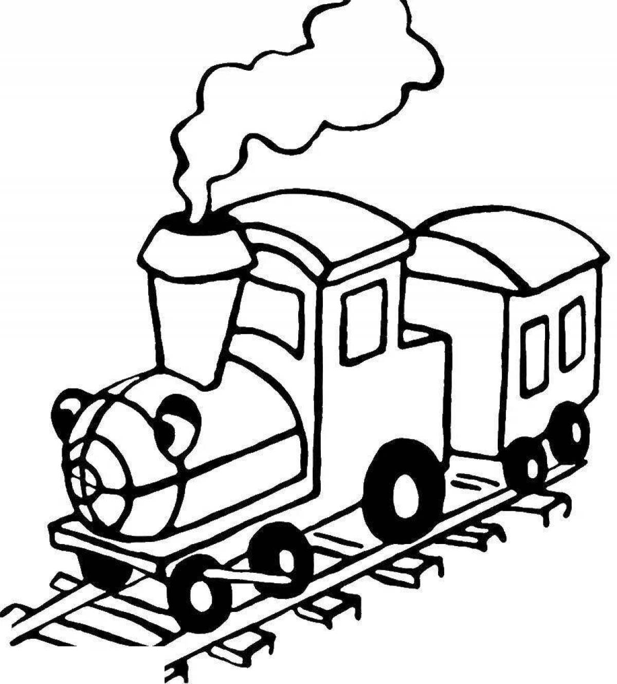 Stimulating train coloring page for beginners