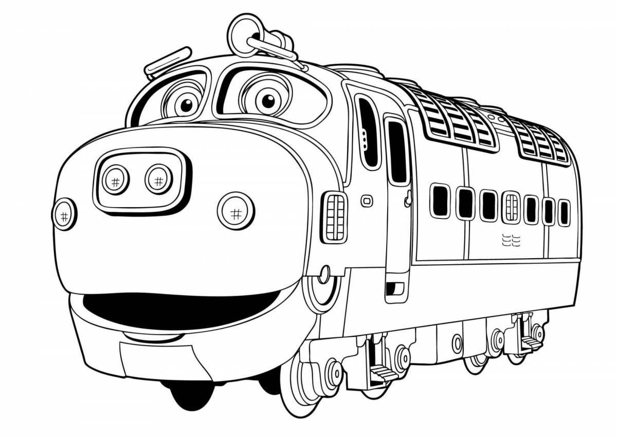 Adorable train coloring page for kids