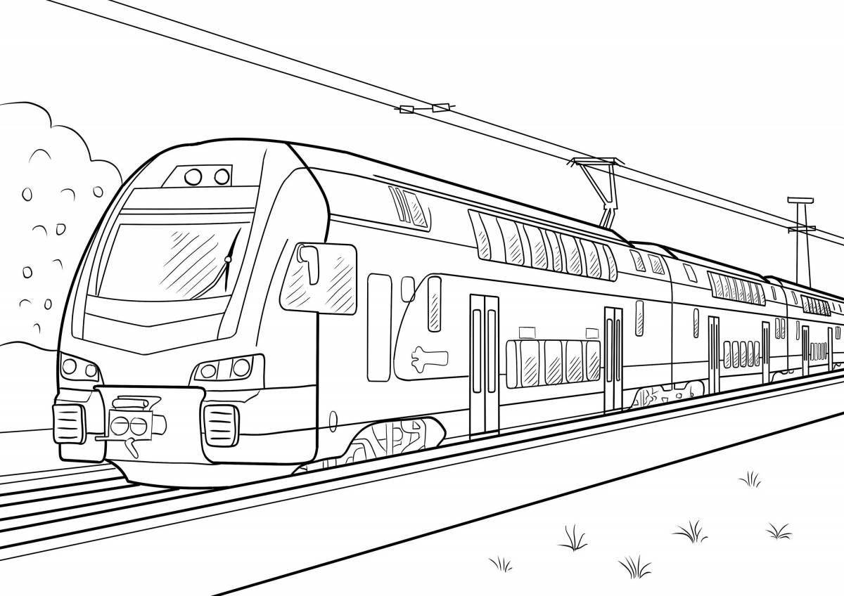 Coloring book happy train for kids