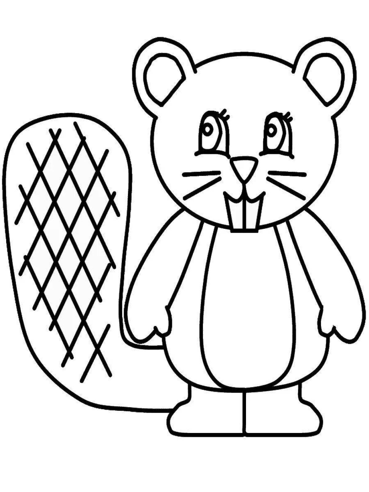 Great beaver coloring book for kids