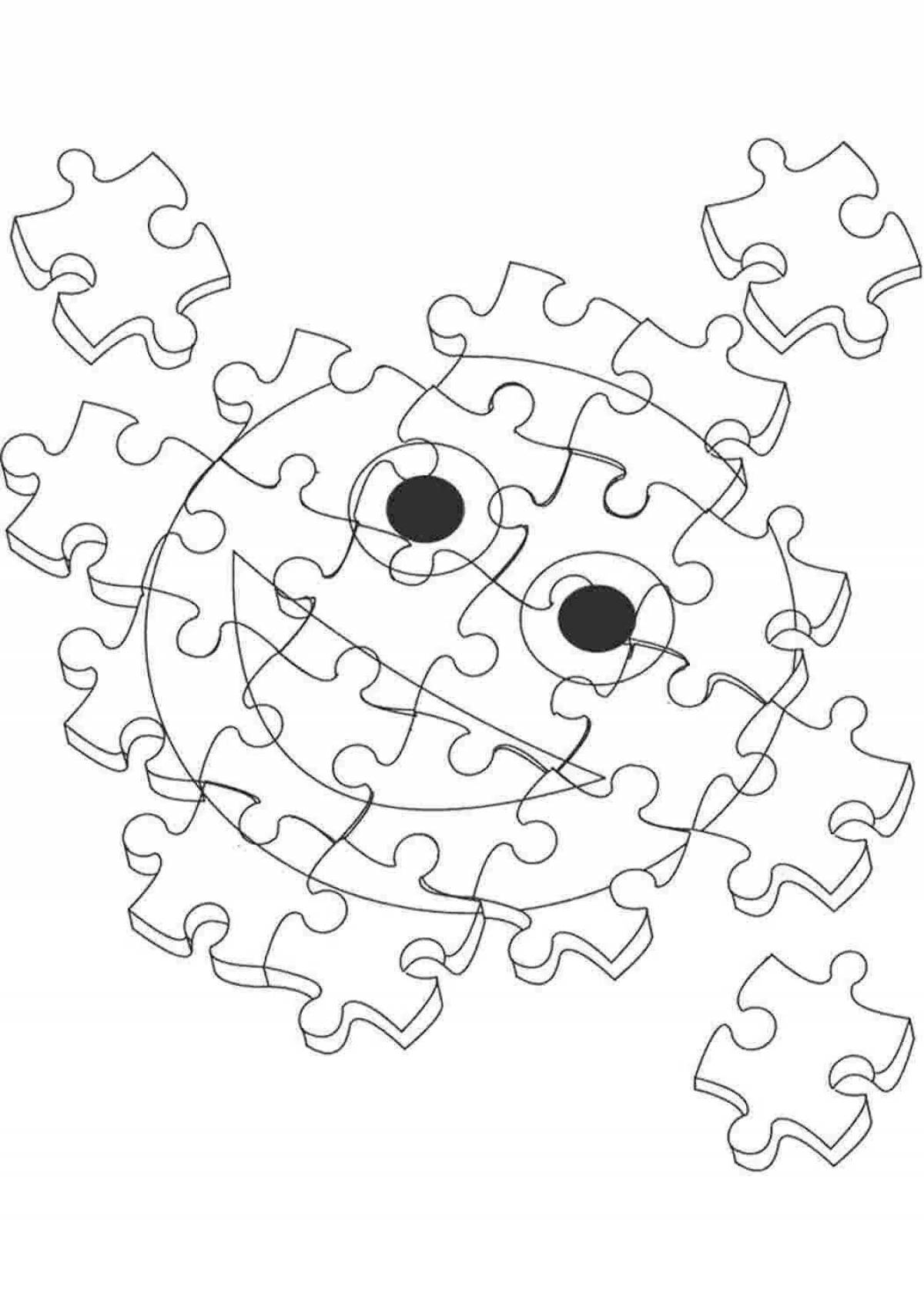 Funny children's coloring puzzle