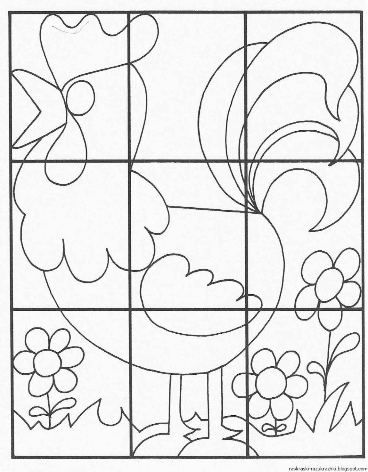 Jolly children's coloring puzzle
