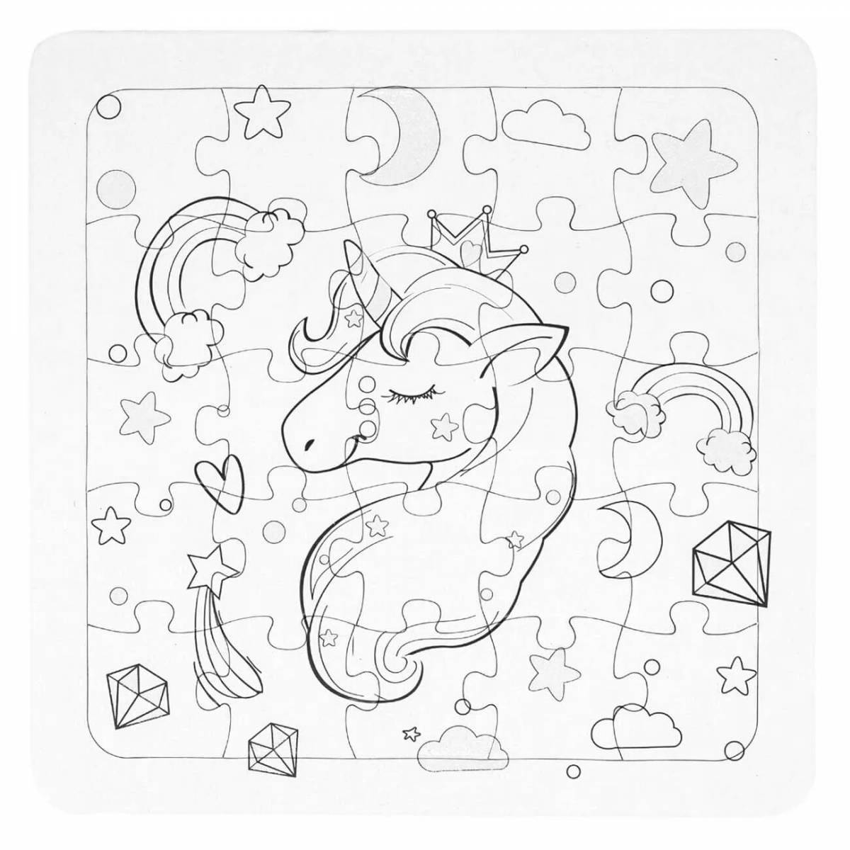 Colorful coloring puzzle for kids