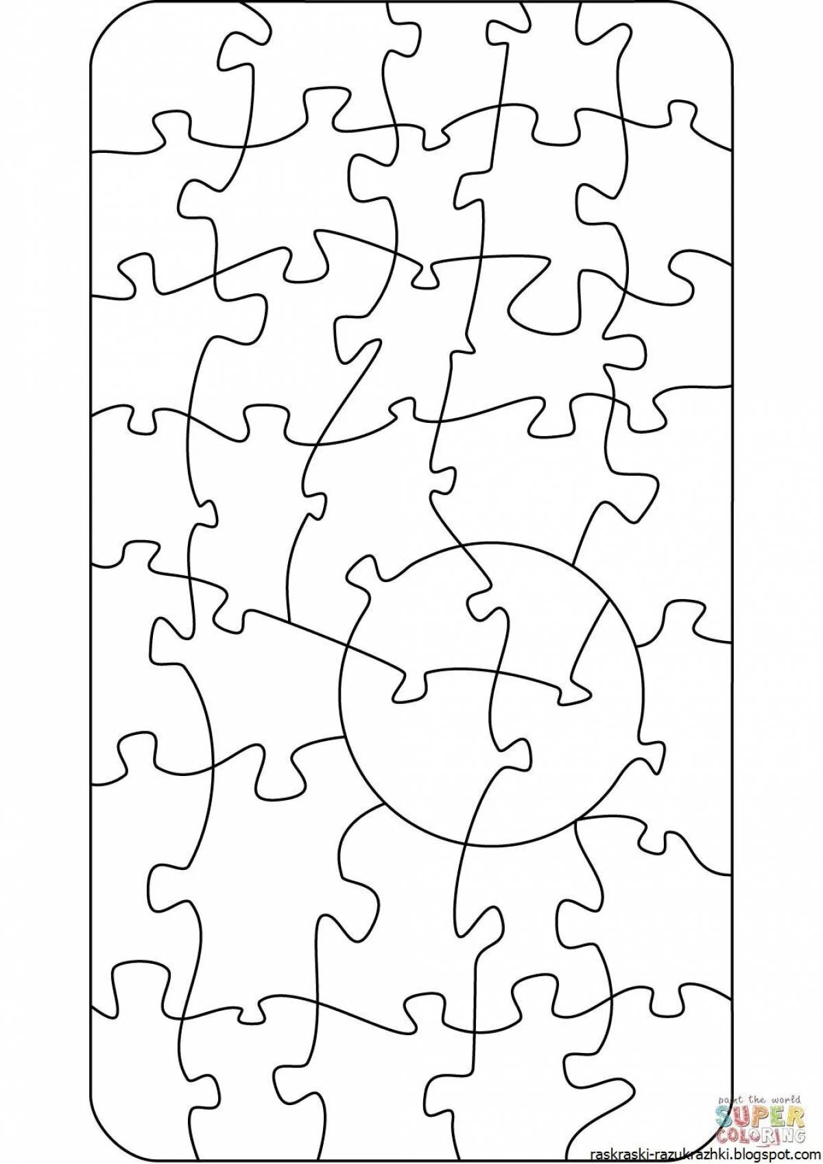 Coloring puzzle for a fun kid