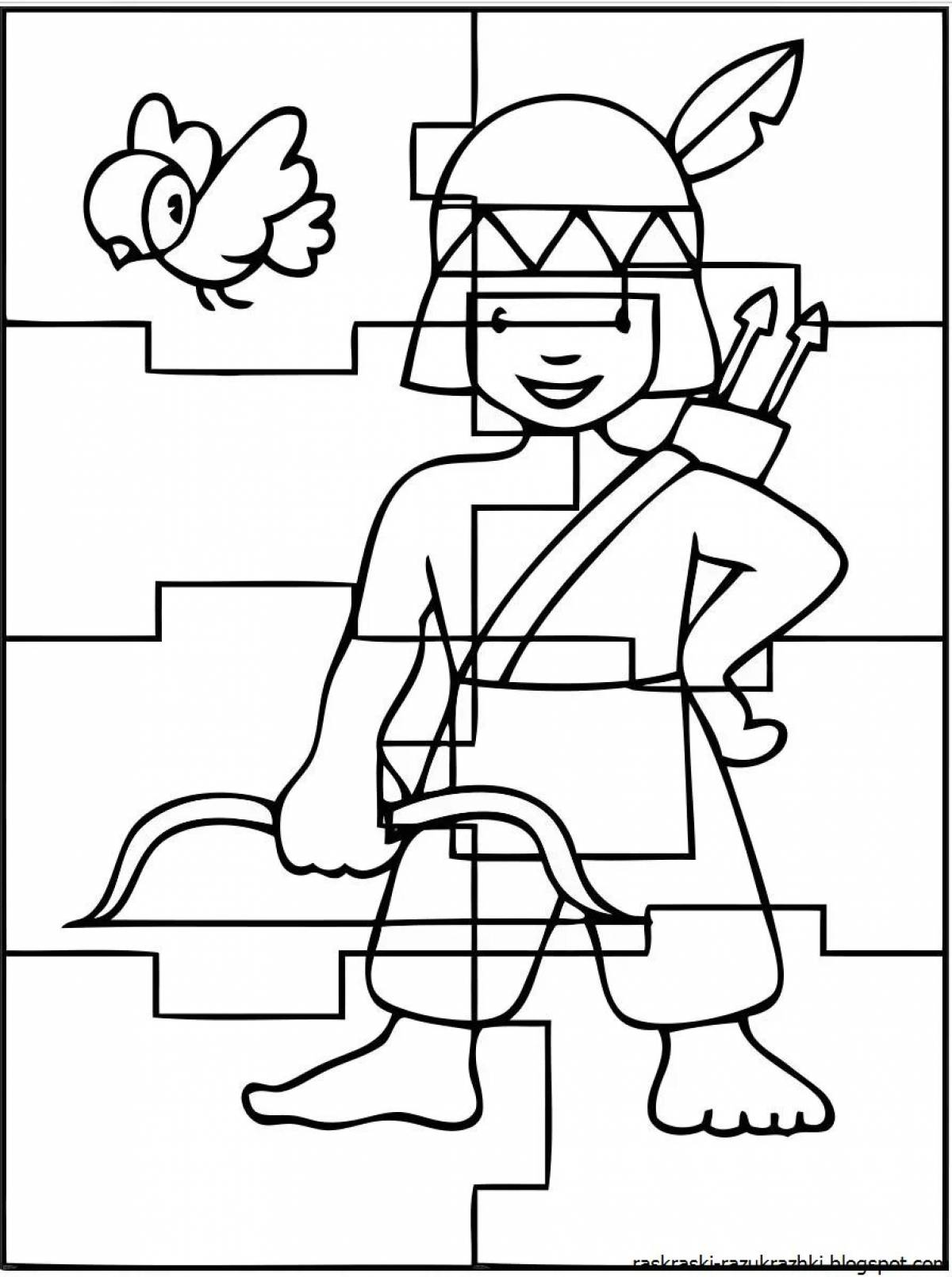 A fun coloring puzzle for preschoolers