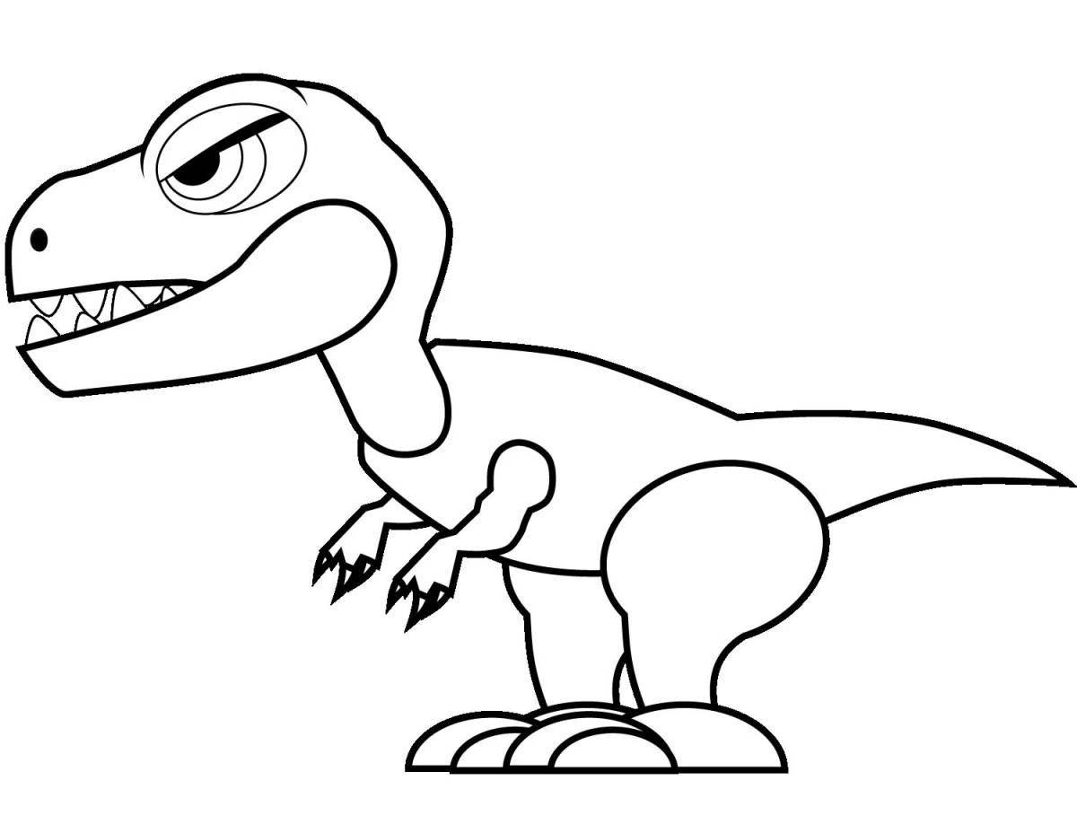 Красочная страница раскраски тираннозавра для детей