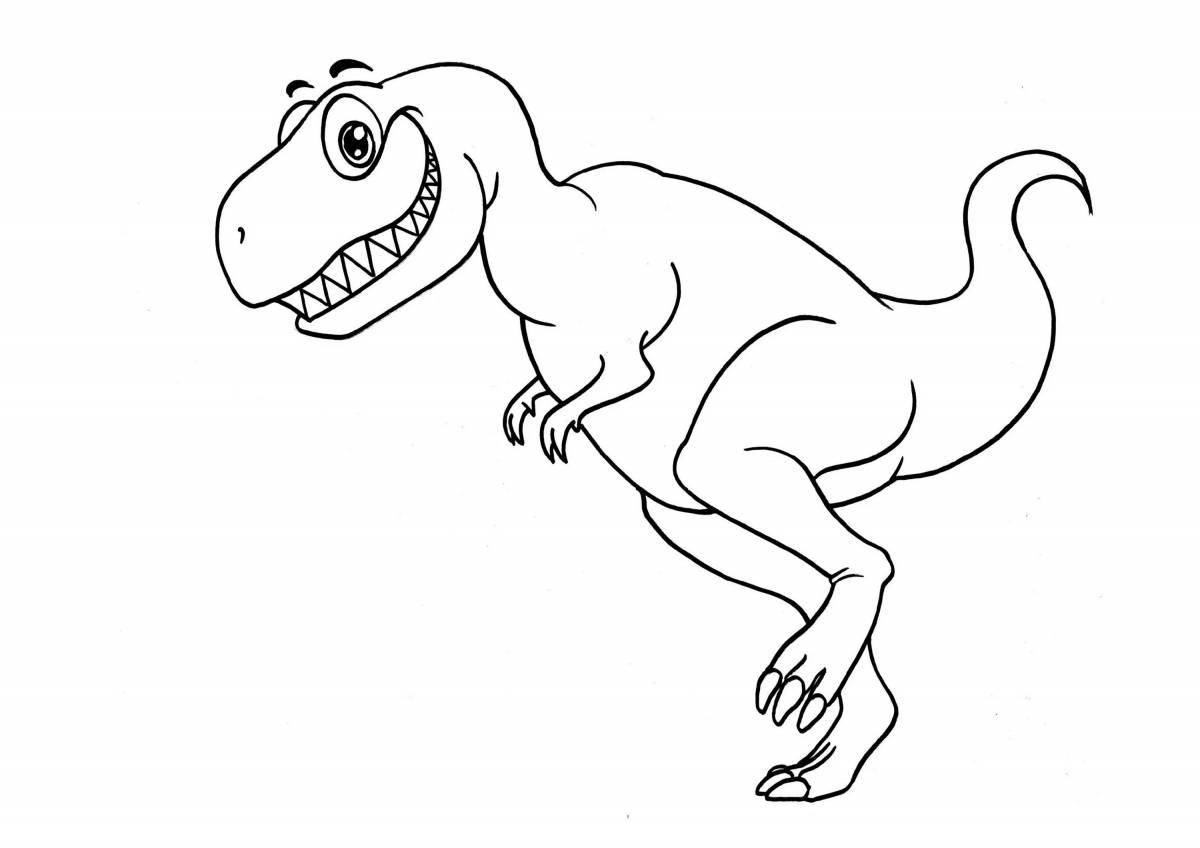 Веселая раскраска тираннозавра для детей