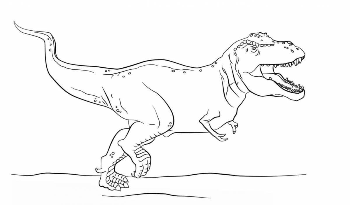 Увлекательная раскраска тираннозавра для детей