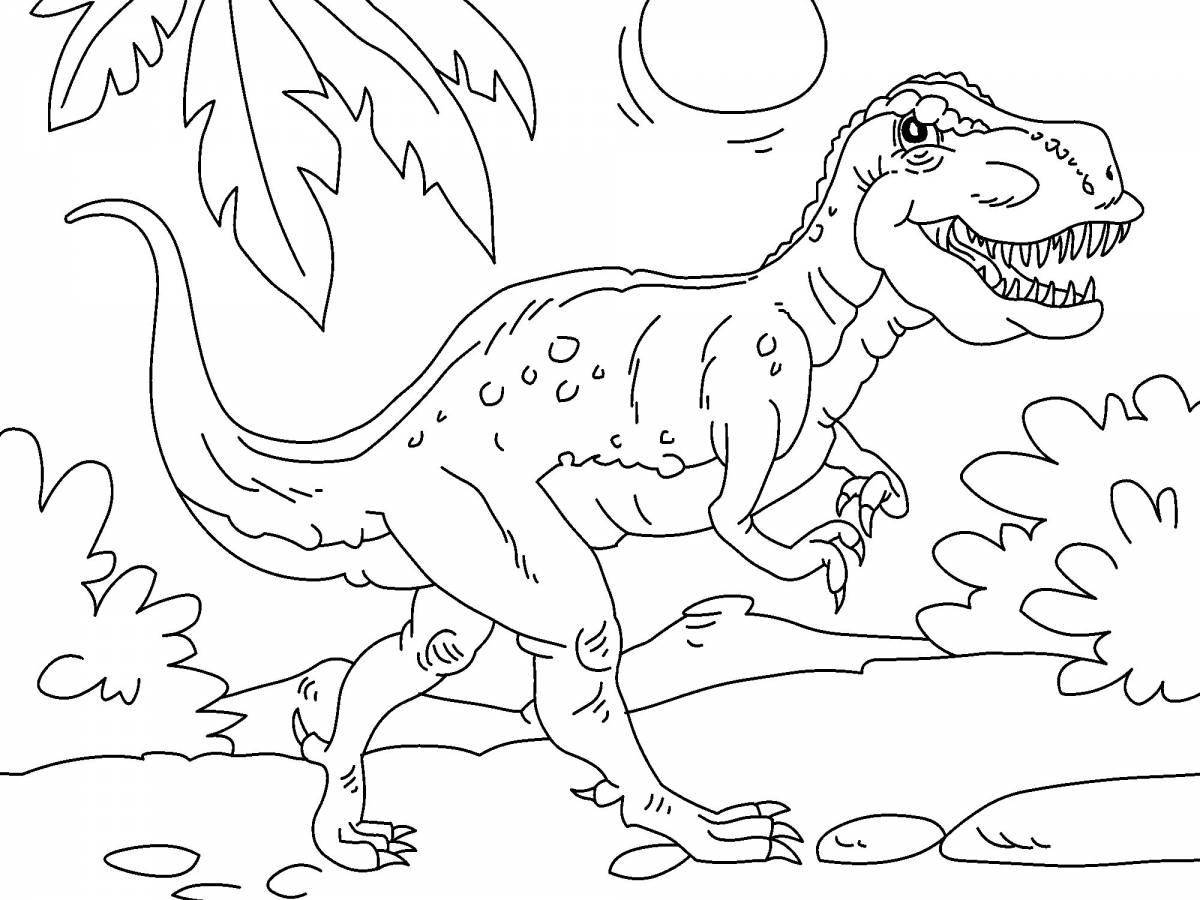 Веселый тираннозавр раскраски для детей