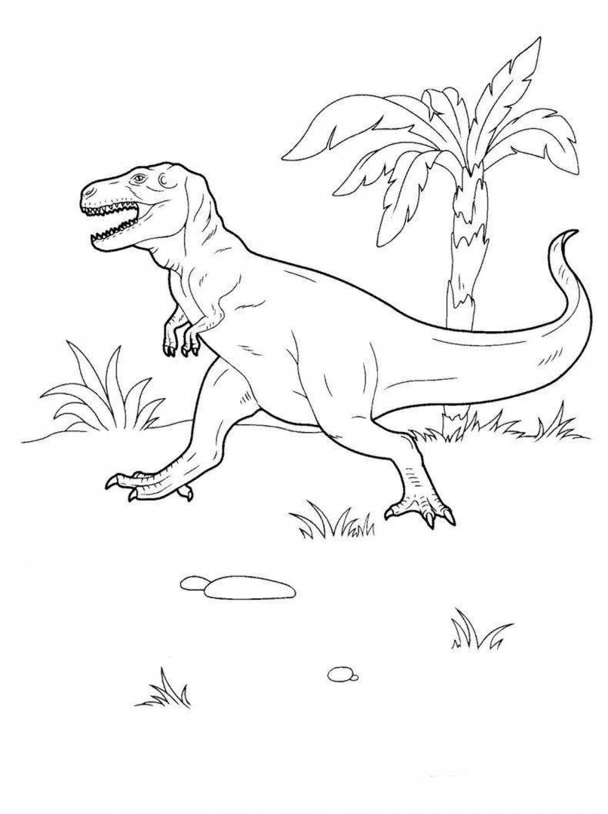 Радостный тираннозавр раскраски для детей