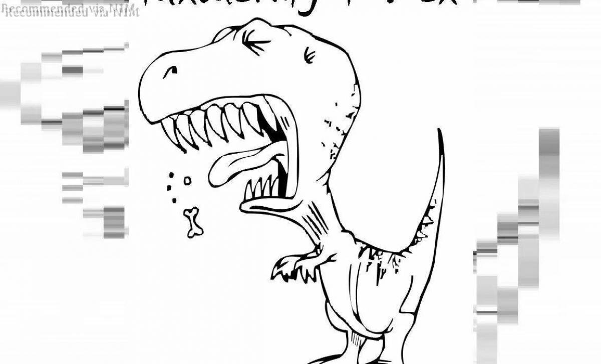 Креативная раскраска тираннозавра для детей