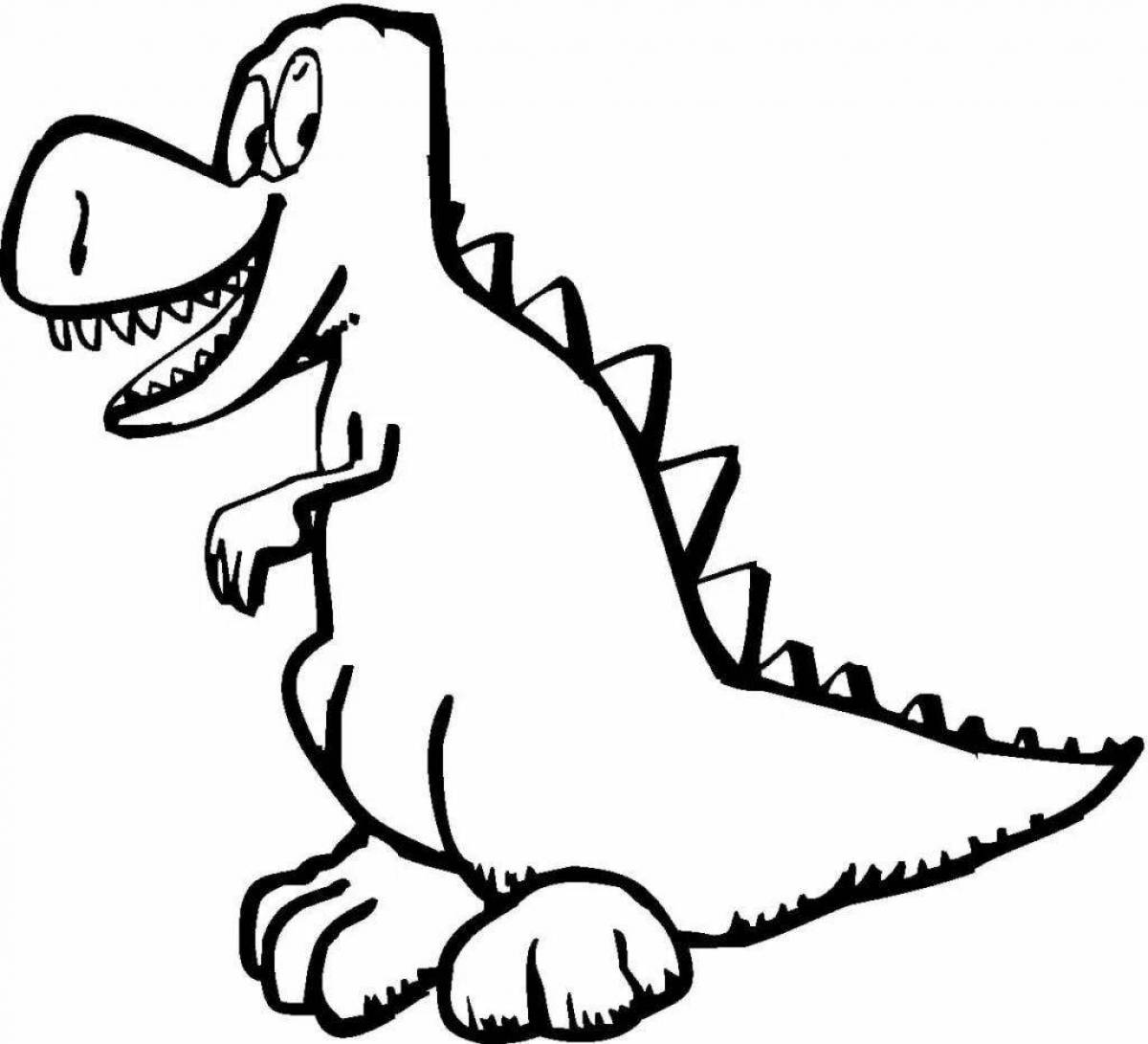 Динамическая раскраска тираннозавра для детей