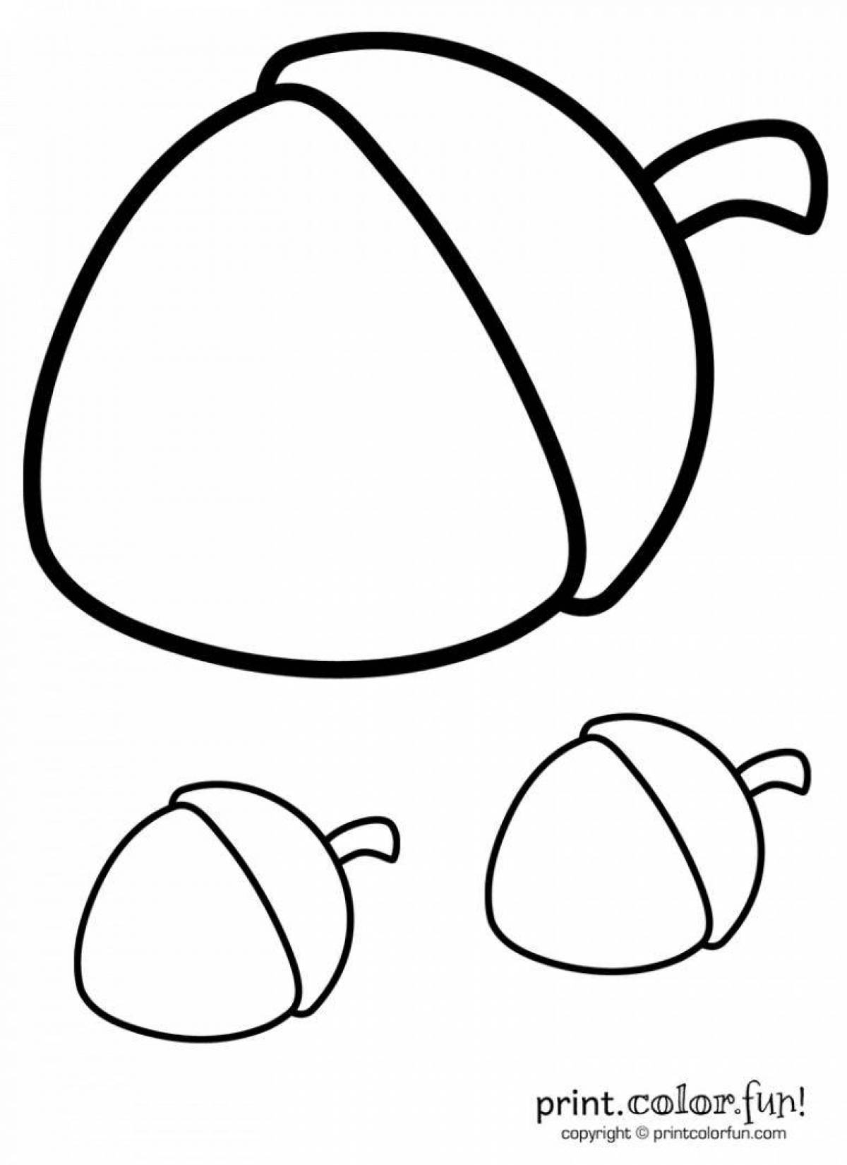 Playful acorn coloring page for kids
