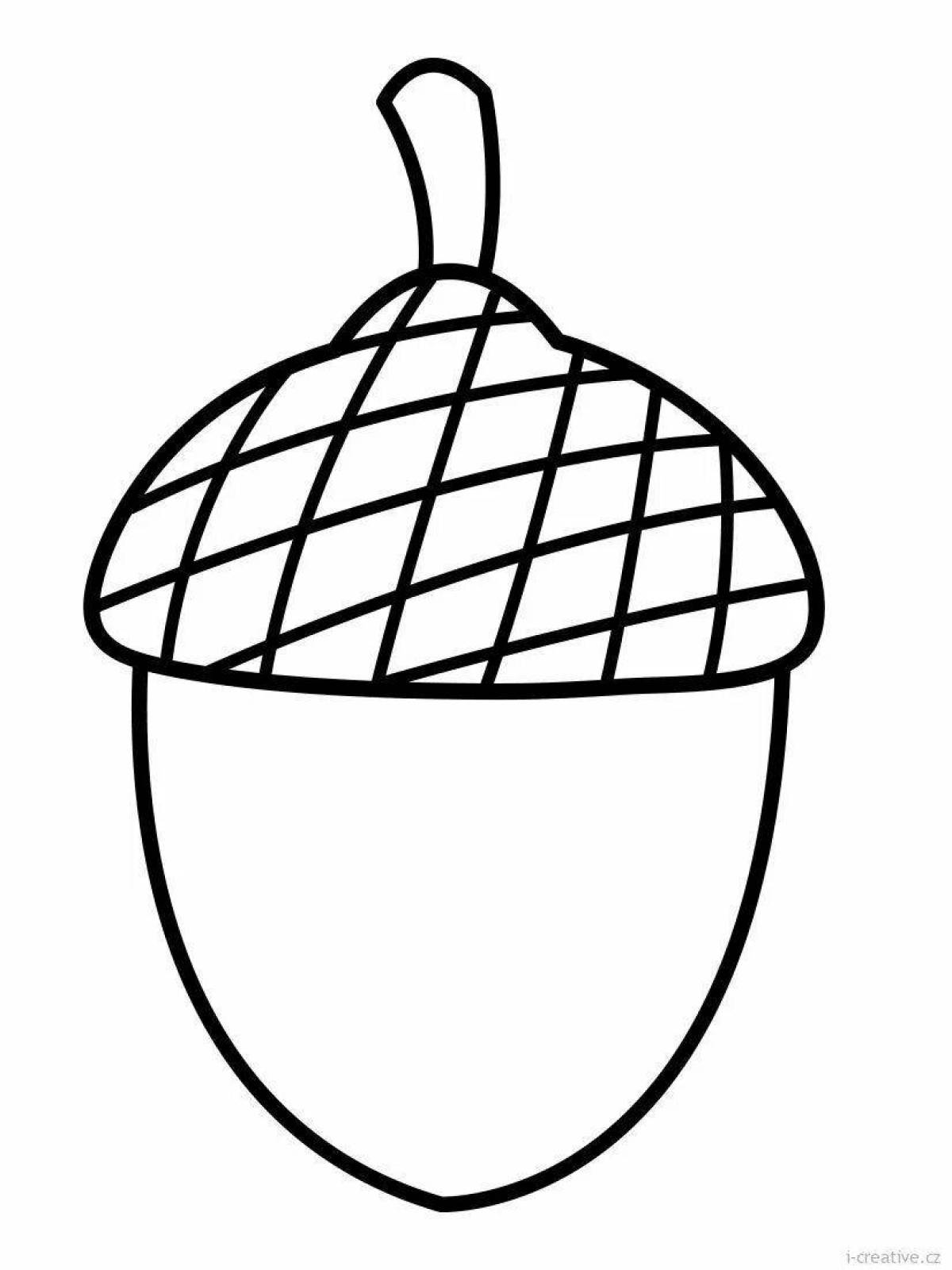 Очаровательная раскраска желудь для детей