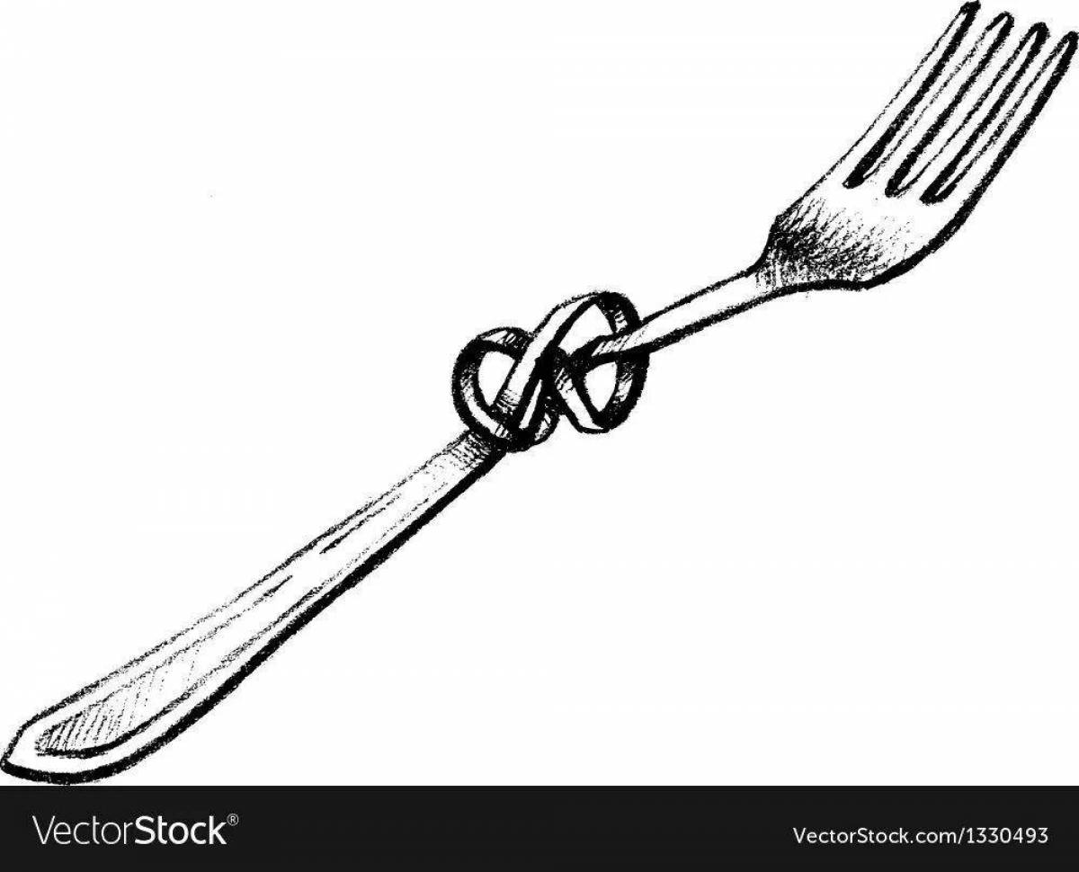 Fun coloring fork for kids