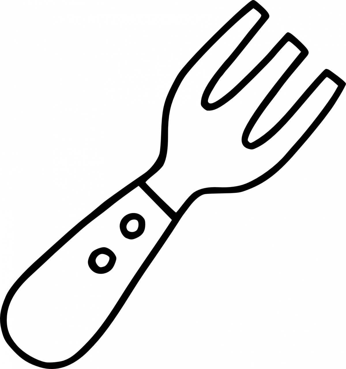Fun fork coloring for kids