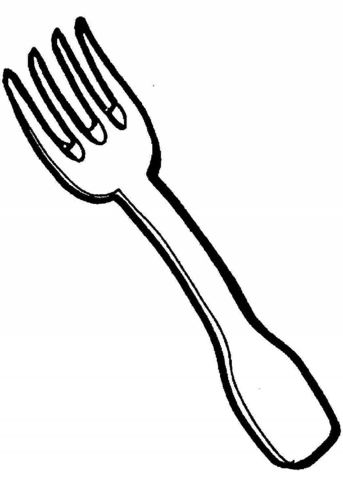Adorable fork coloring book for kids