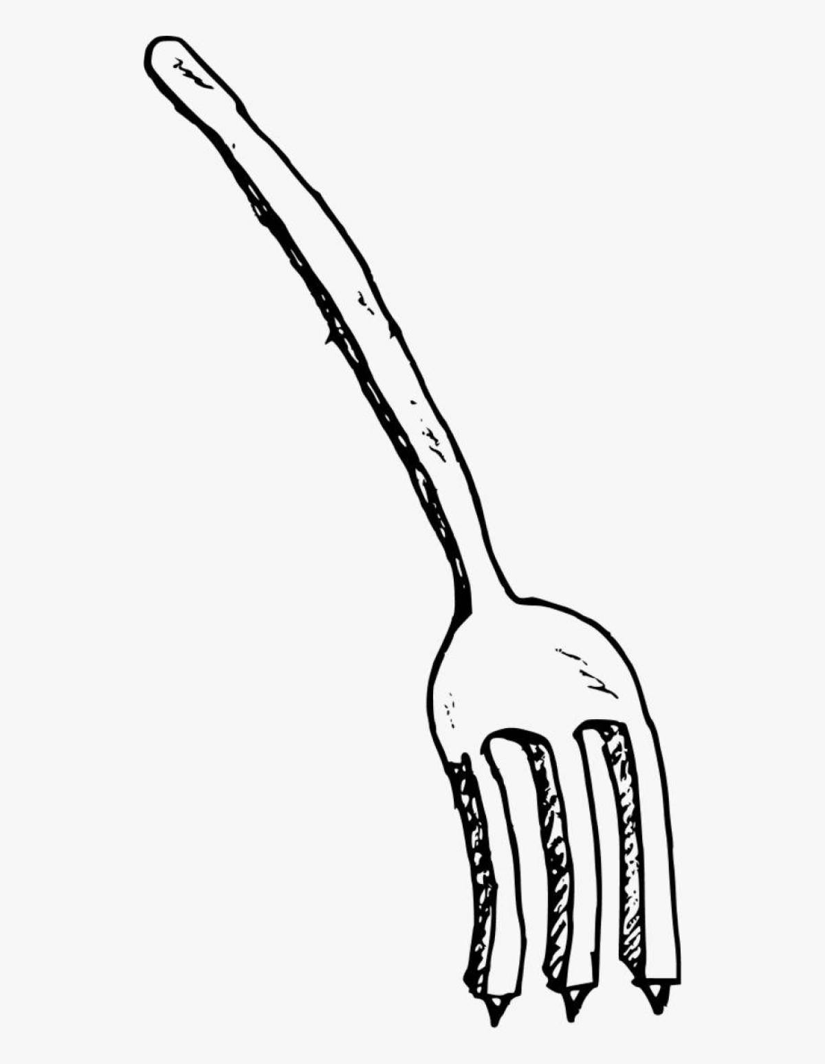 Flowering fork coloring page for kids