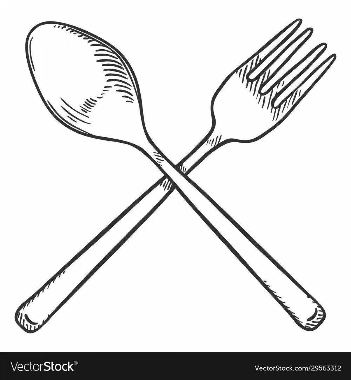 Great coloring fork for kids