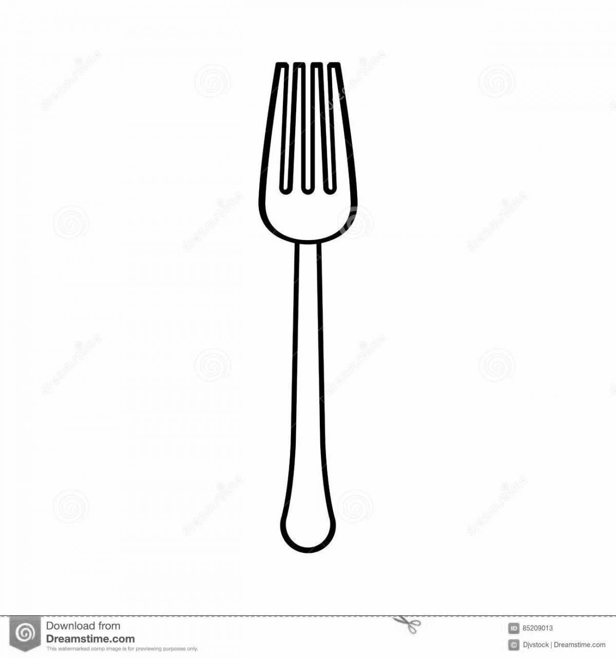 Exciting fork coloring for kids