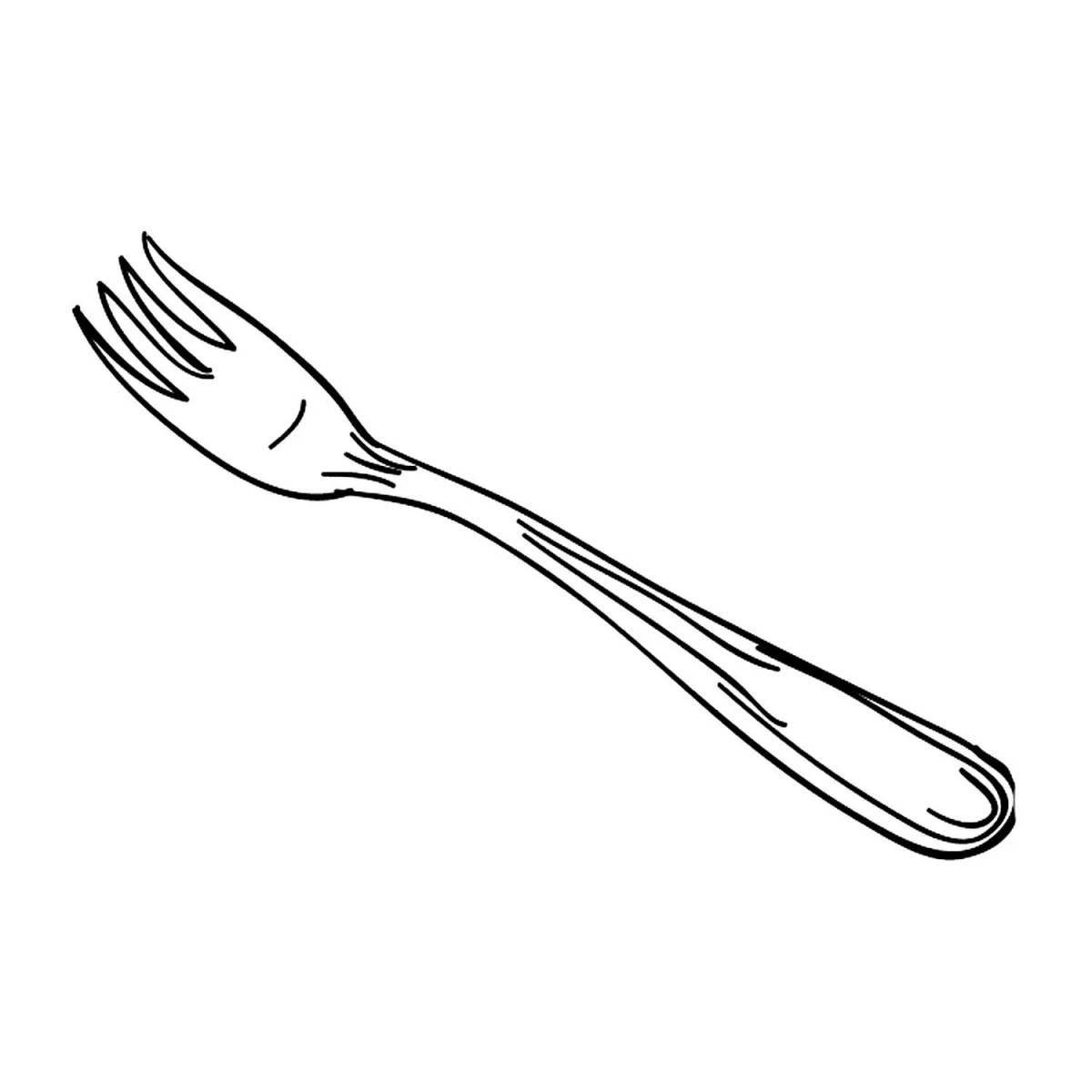 Colored fork coloring book for kids