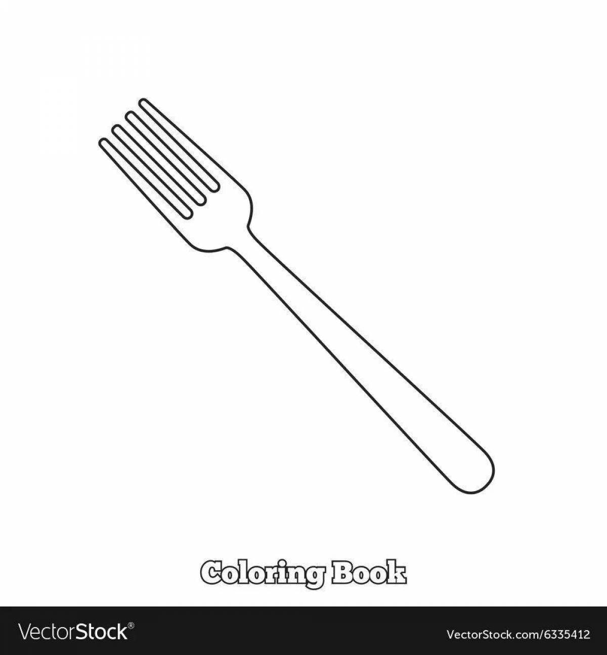Colorful coloring fork for the little ones