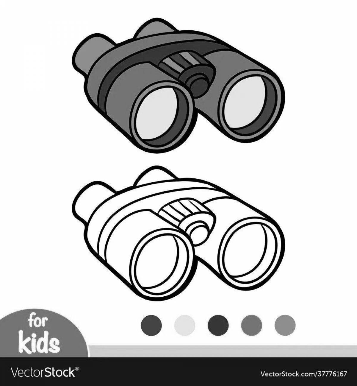 Fun coloring pages with binoculars for kids