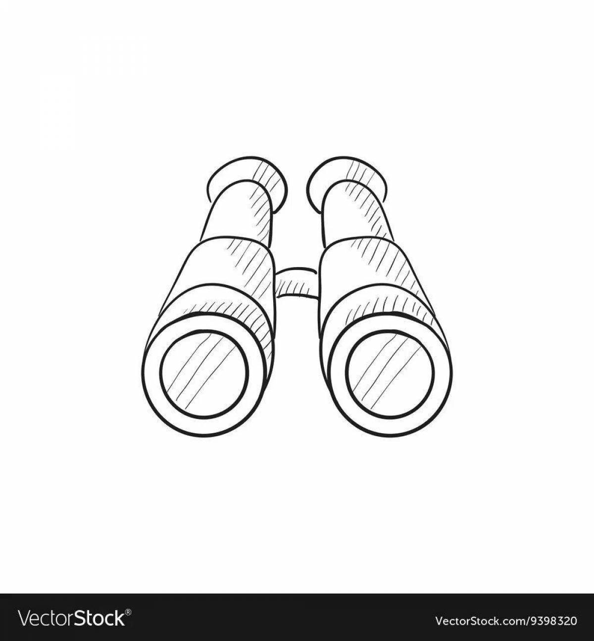 Binoculars coloring pages for kids