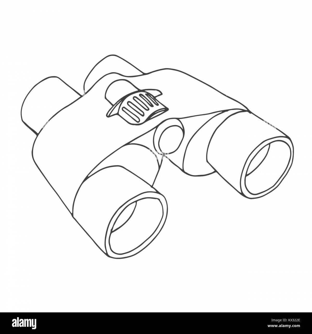 Playful binoculars coloring page for little ones