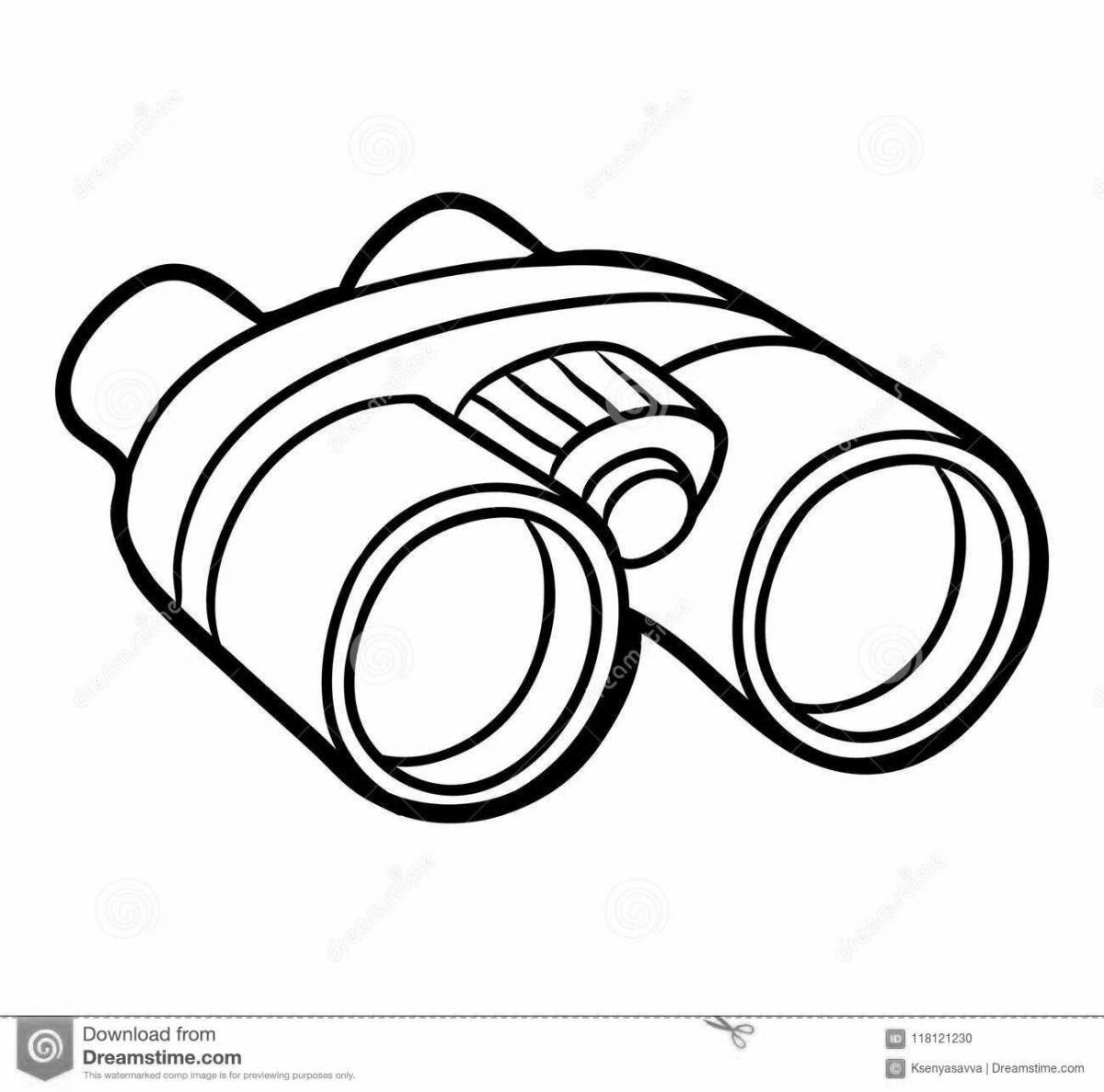 Colouring bright binoculars for kids