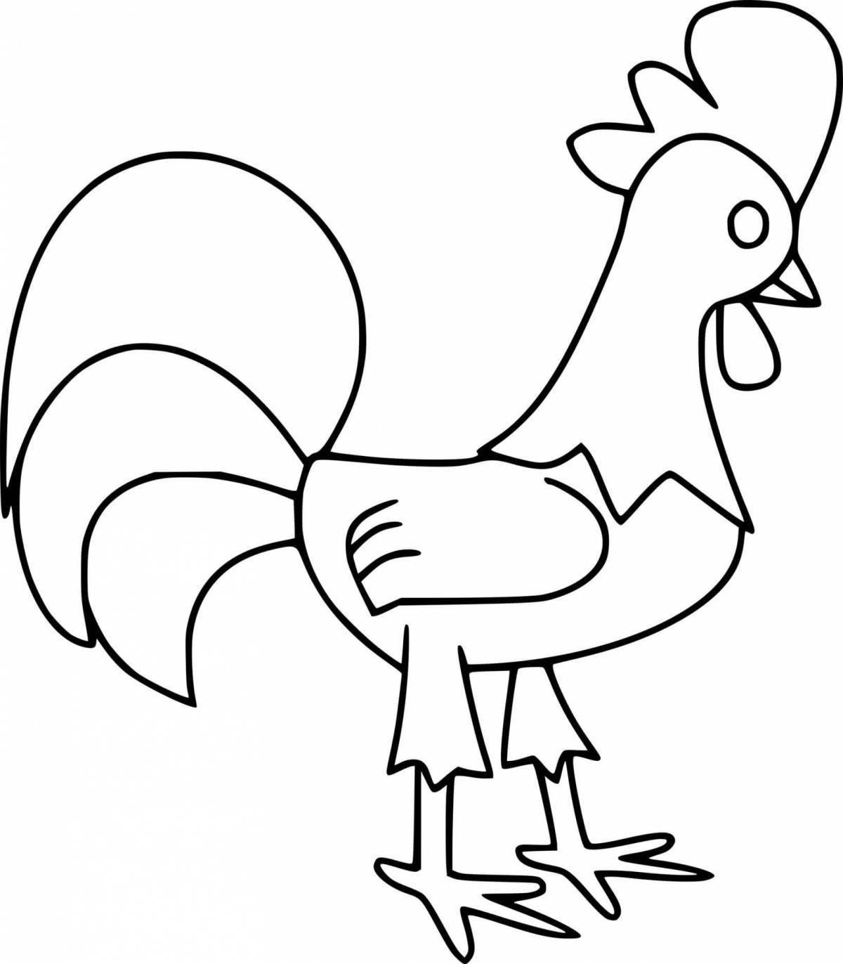 Children's rooster coloring page