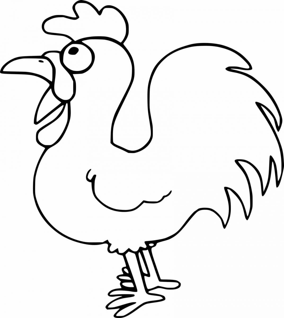 Live rooster coloring pages for kids