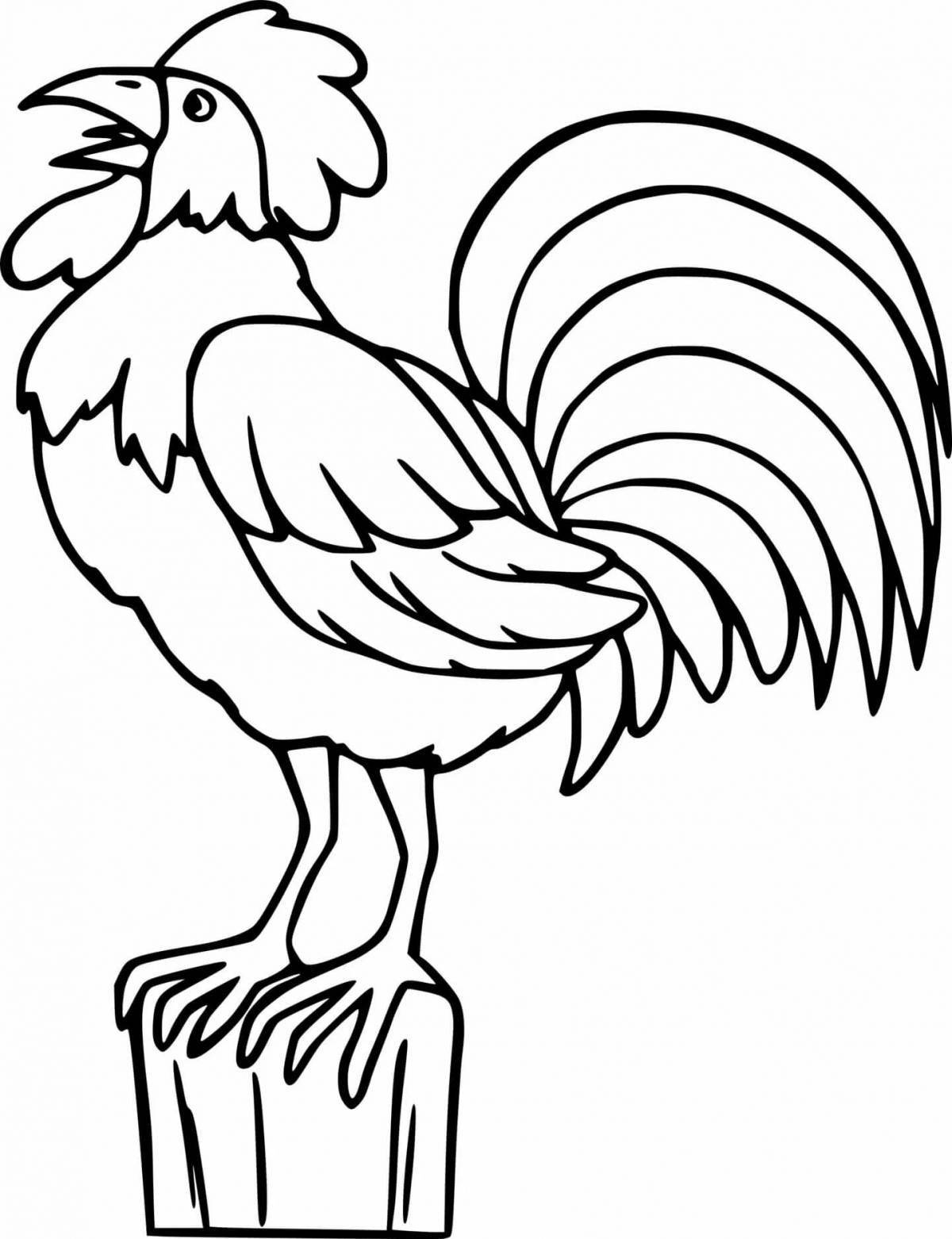 Rampant rooster coloring pages for kids