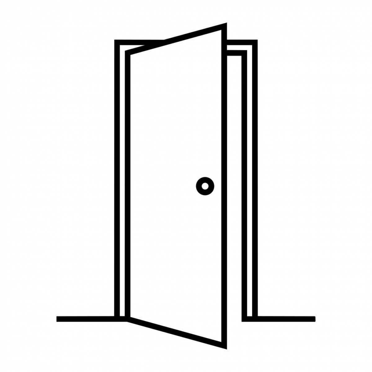 Adorable door coloring page for kids