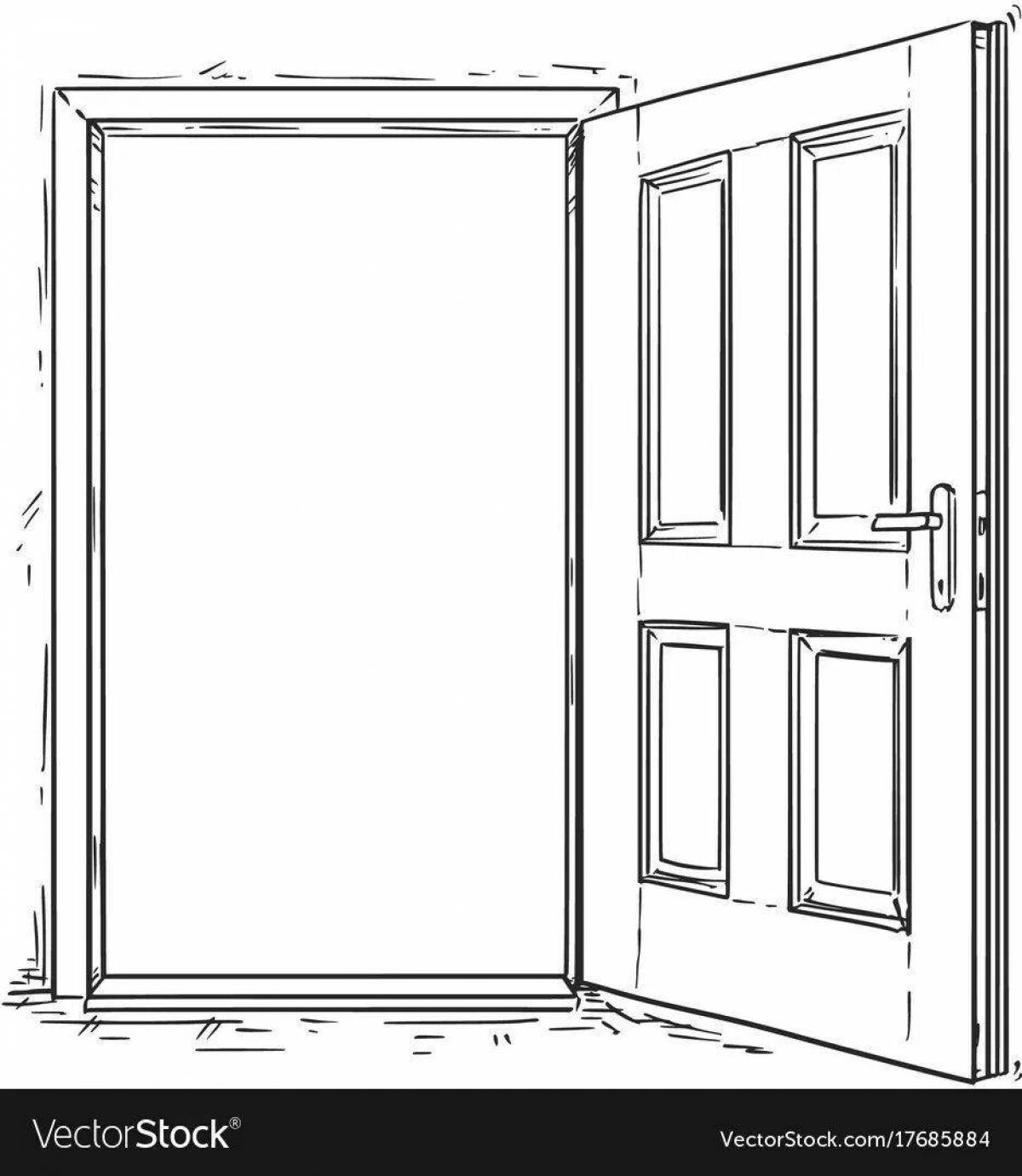 Coloring book shining door for kids