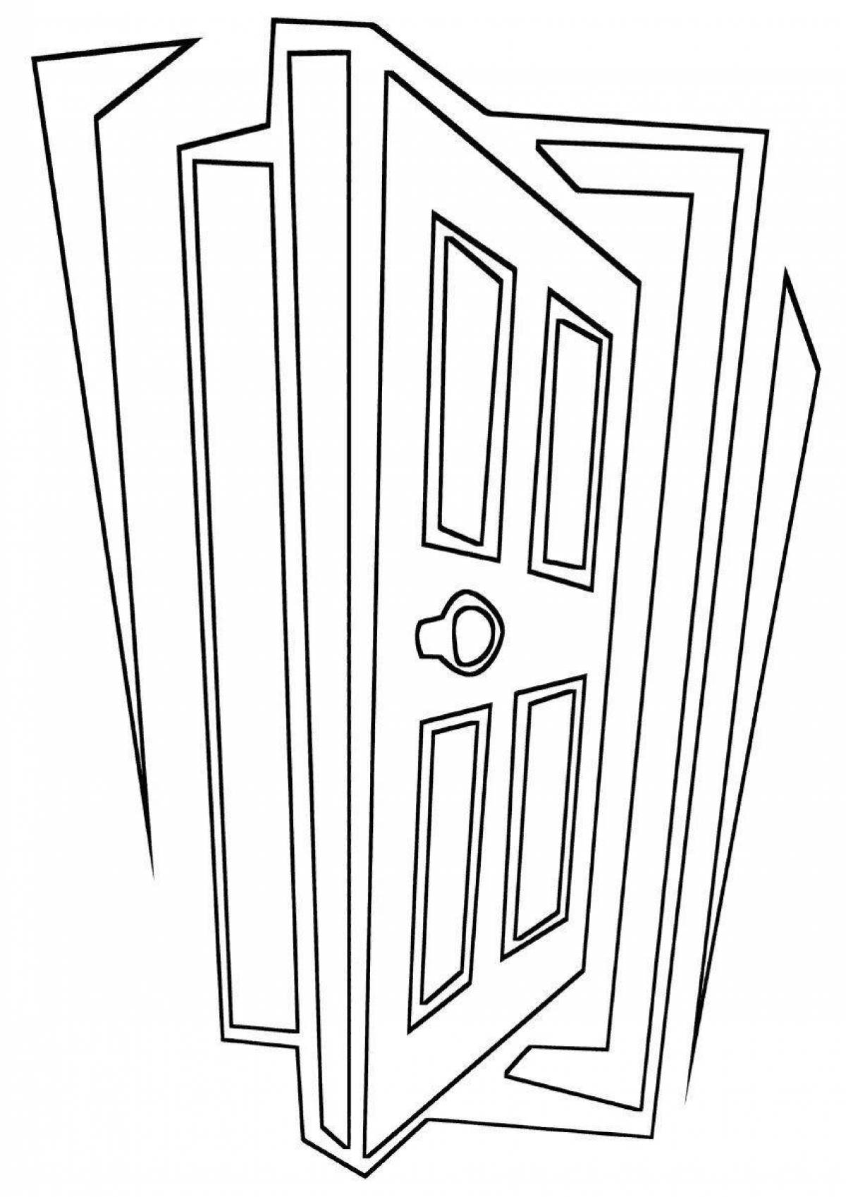 Cute door coloring for kids