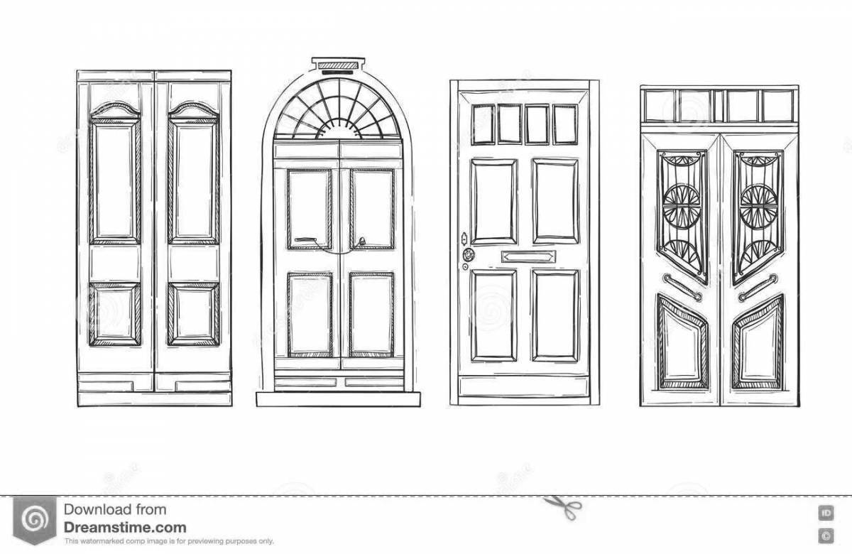 Захватывающая раскраска двери для детей