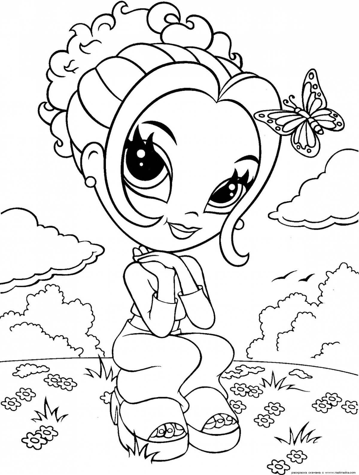 Glamor coloring 6 for girls