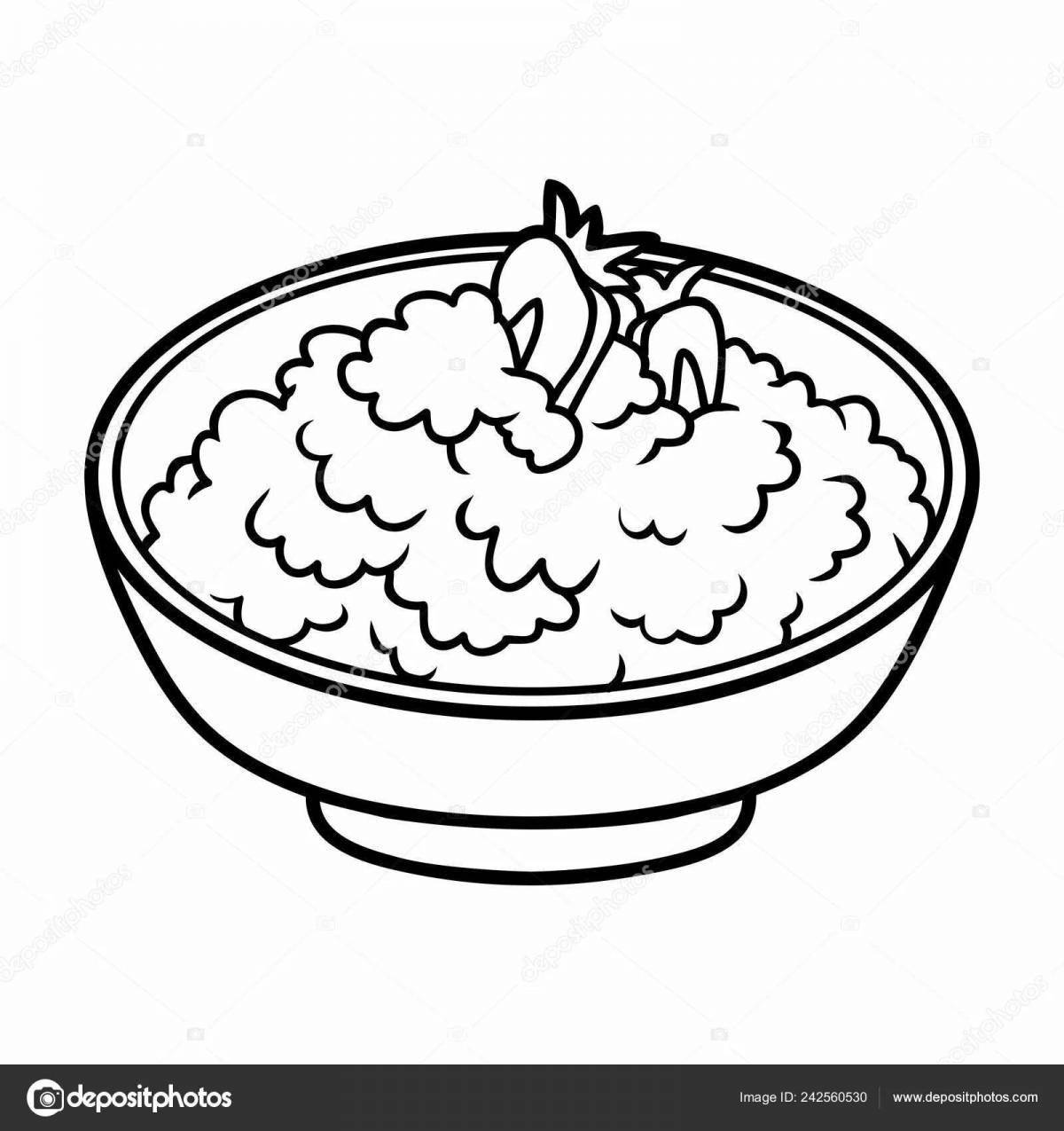 Colorful porridge coloring page