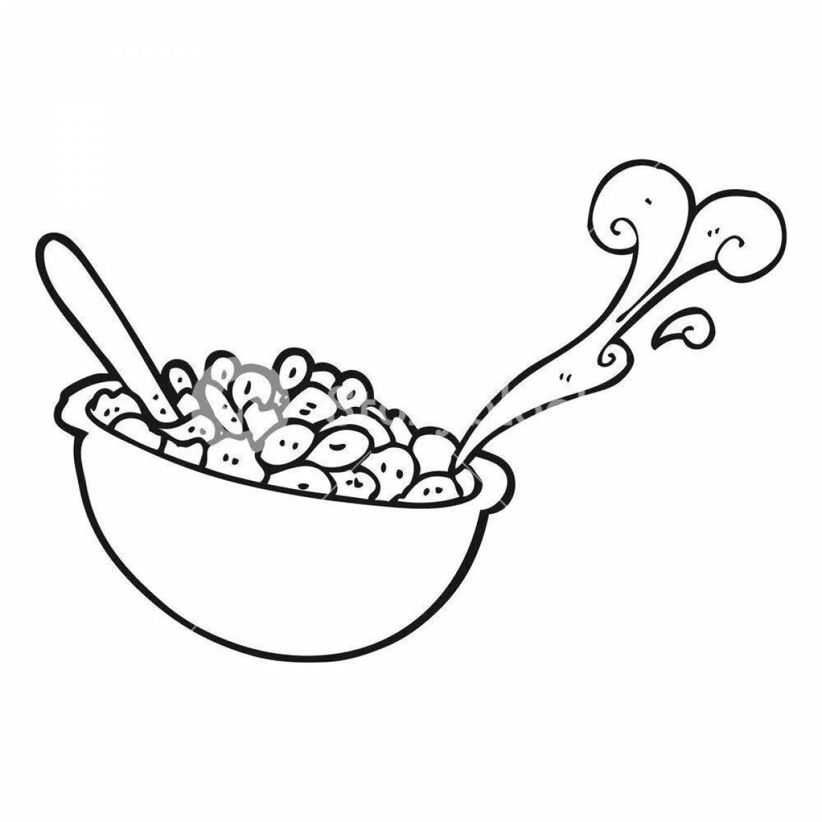 Playful porridge coloring page