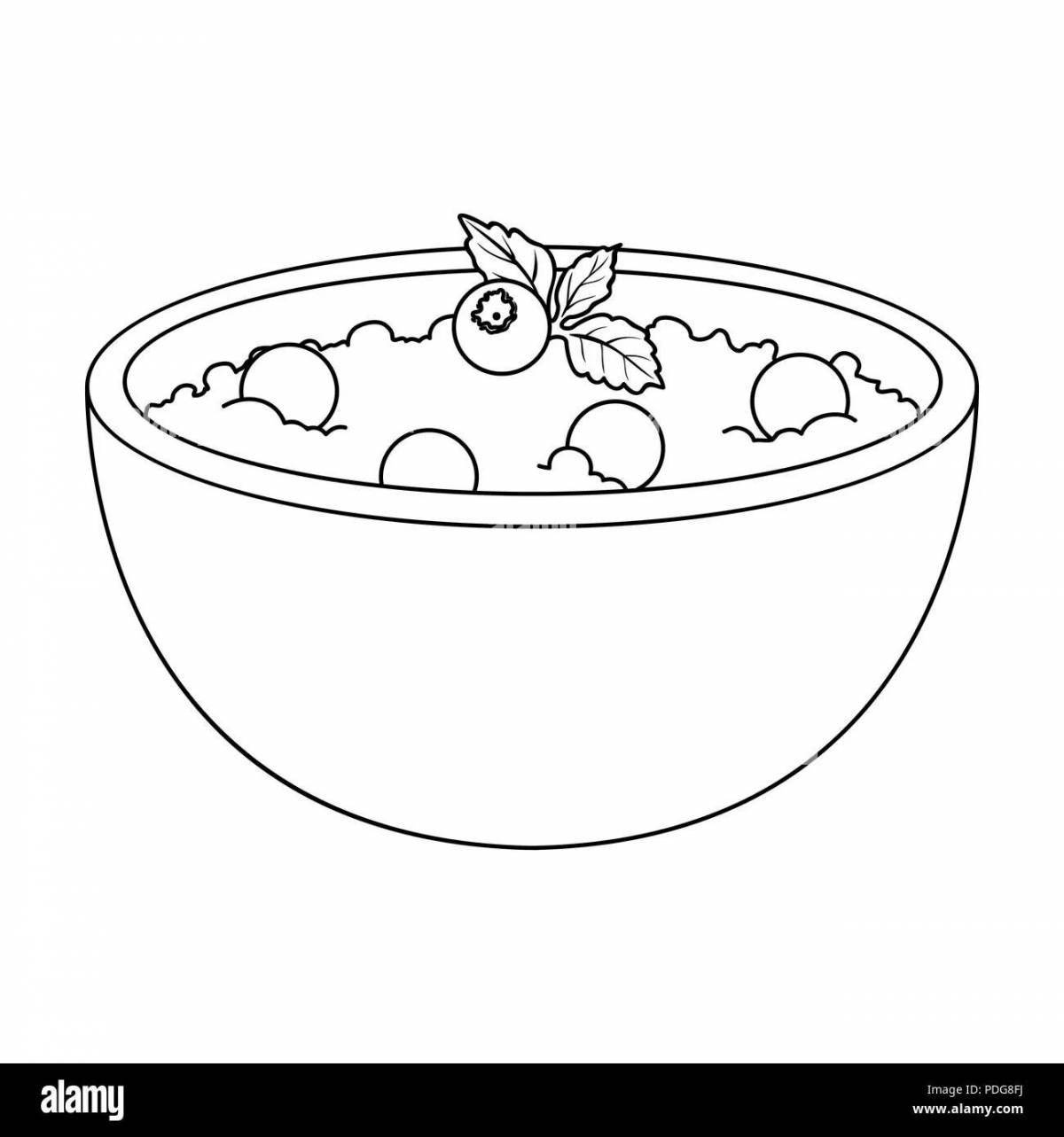 Cute porridge coloring page