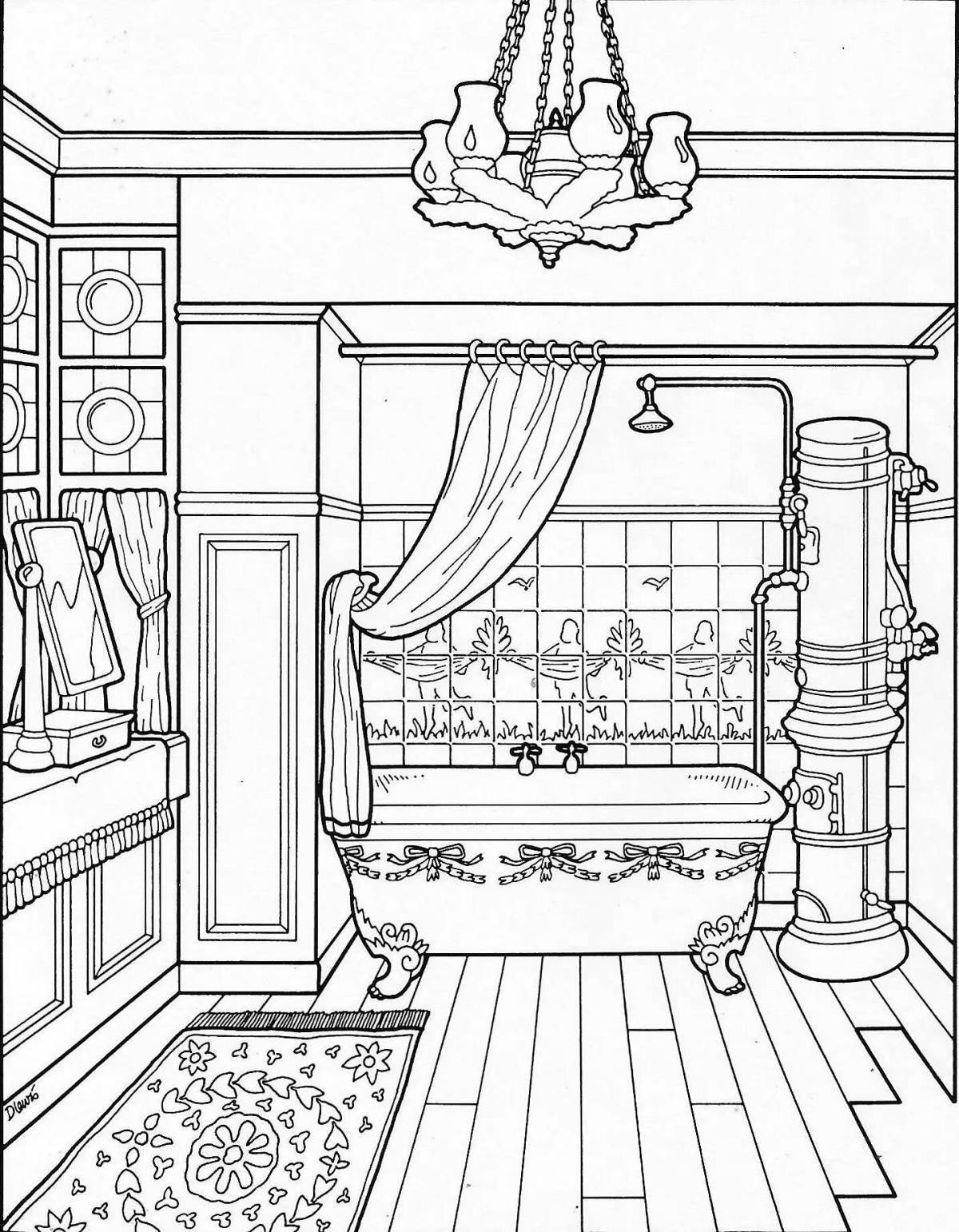 Coloring page wonderful dollhouse