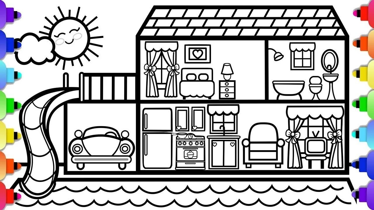 Royal dollhouse coloring page