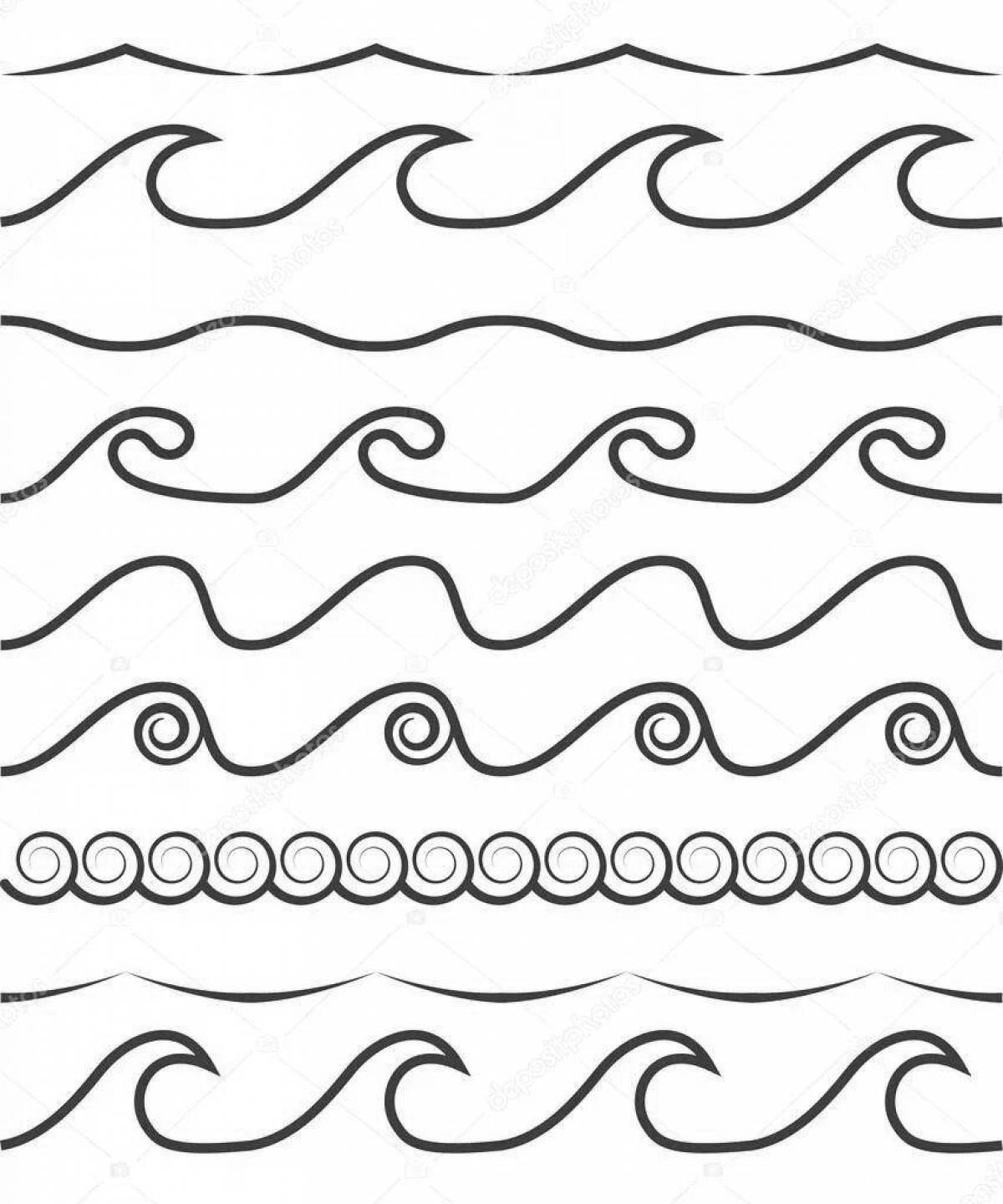 Shining waves coloring book for kids
