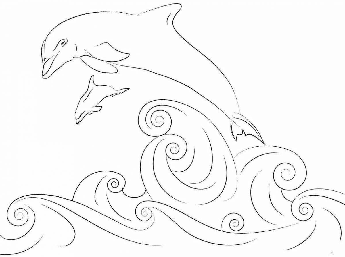 Inviting waves coloring for children